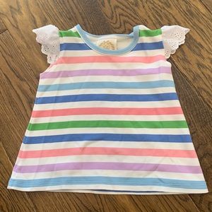 Beaufort Bonnet striped top w/eyelet sleeve detail